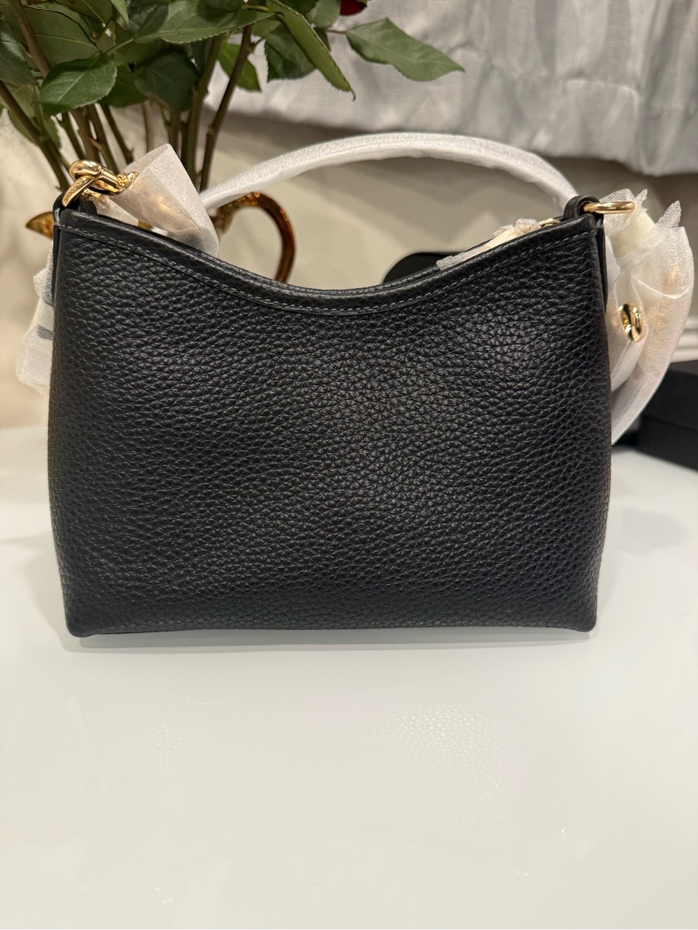 Coach Black Pebbled Leather Crossbody with Gold Hardware - Picture 2 of 5
